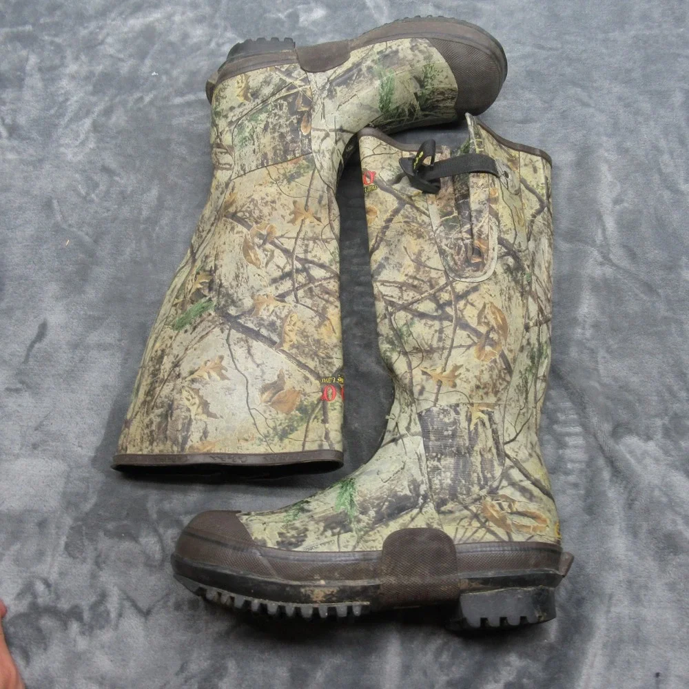 Cabelas Mens Hunt Boots 10 M Camo 400g Insulated Scent Free Waterproof Tall Fish